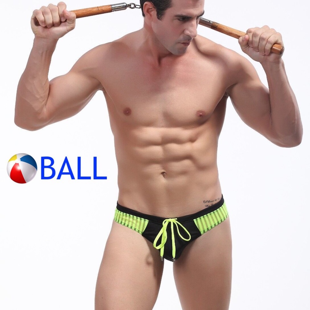Ball Mesh Panel Low Rise Swim Briefs 30-38" was it Nylon / spandex Gently worn